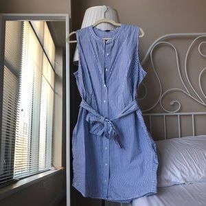 Jcrew blue striped dress size L